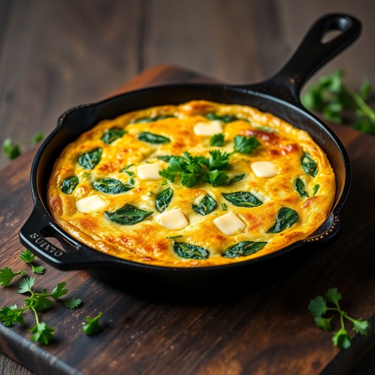 Frittata de Espinafre, Palmito e Queijo Vegetal
