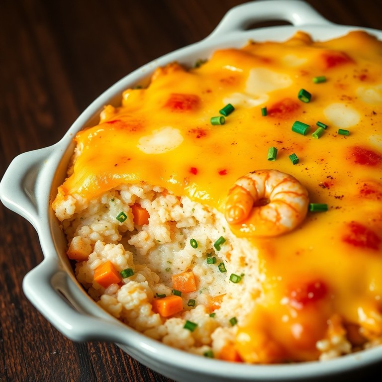 Arroz de Forno Cremoso com Camarão e Legumes