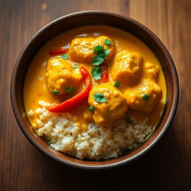 Pollo al Curry Suave con Arroz Aromático