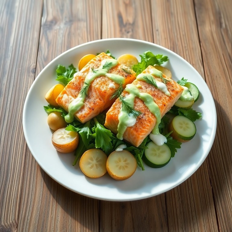 Ensalada Tibia de Salmón y Pepino al Estilo Nórdico