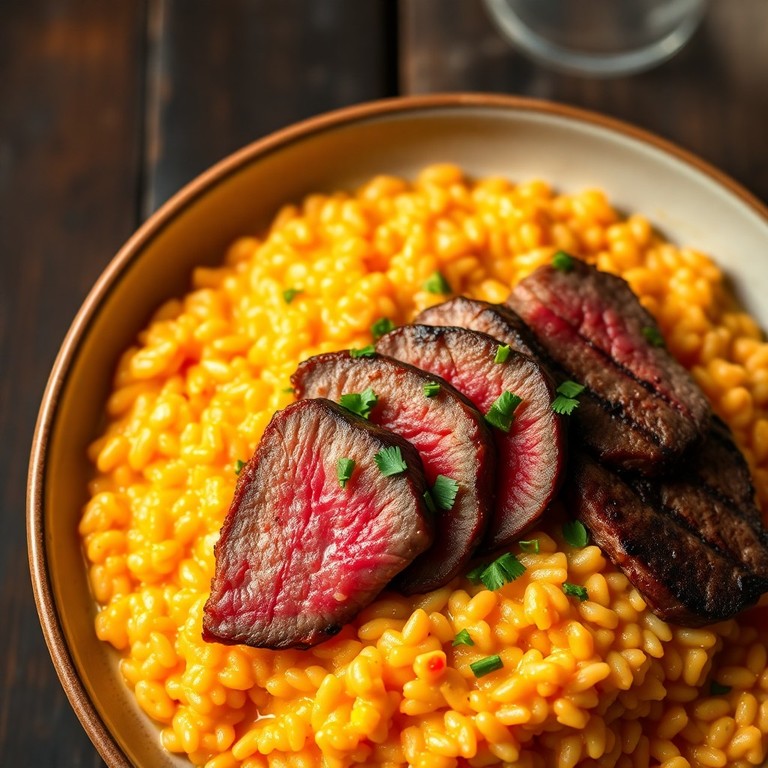 Vegetable-Infused Steak Risotto