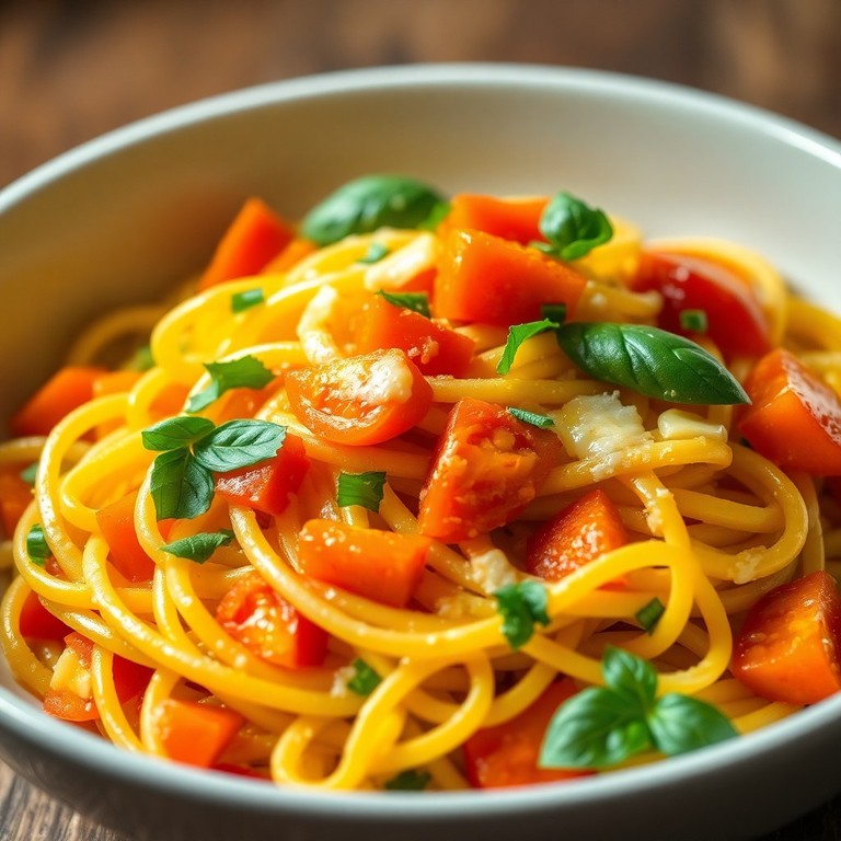 Pâtes Crémeuses aux Œufs, Fromage Blanc et Légumes de Saison