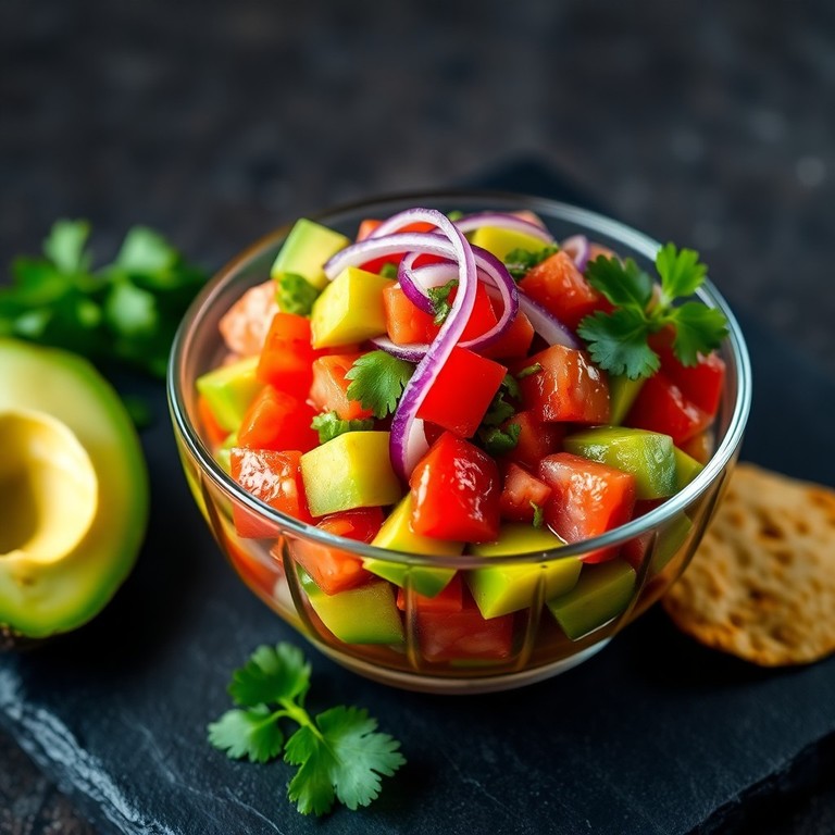 Ceviche Vegetariano Vibrante de Aguacate y Tomate