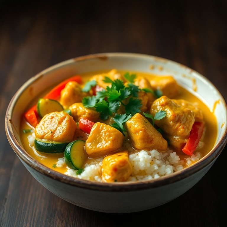 Frango Cremoso ao Curry com Abobrinha (Low Carb)