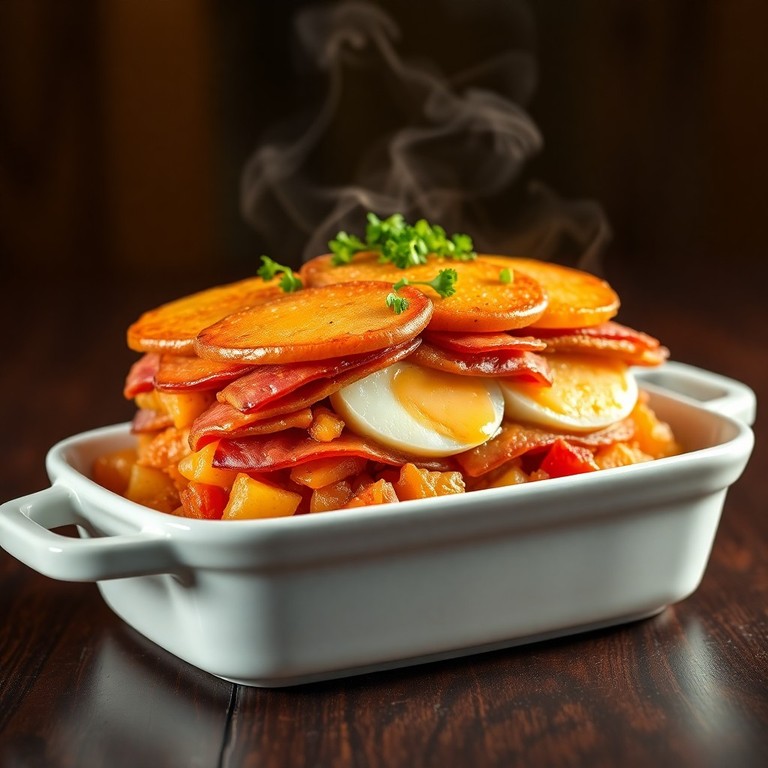 Hearty Hungarian Sauerkraut and Salami Layered Casserole