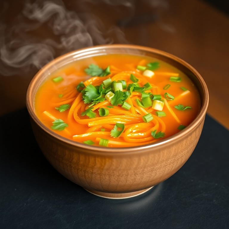 Fragrant Ginger Garlic Carrot Noodle Soup