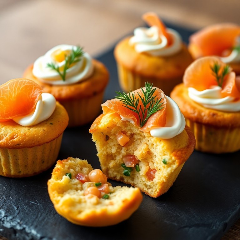 Mini Muffins Moelleux au Saumon Fumé et Crème Fraîche