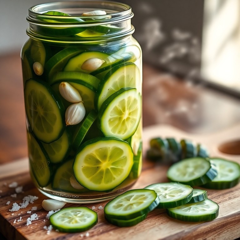 Pickles de Pepino Crujiente con Limón y Sal Marina