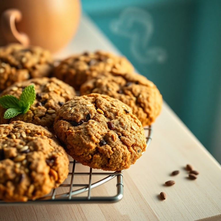Galletas Crujientes de Avena y Semillas con Infusión de Menta