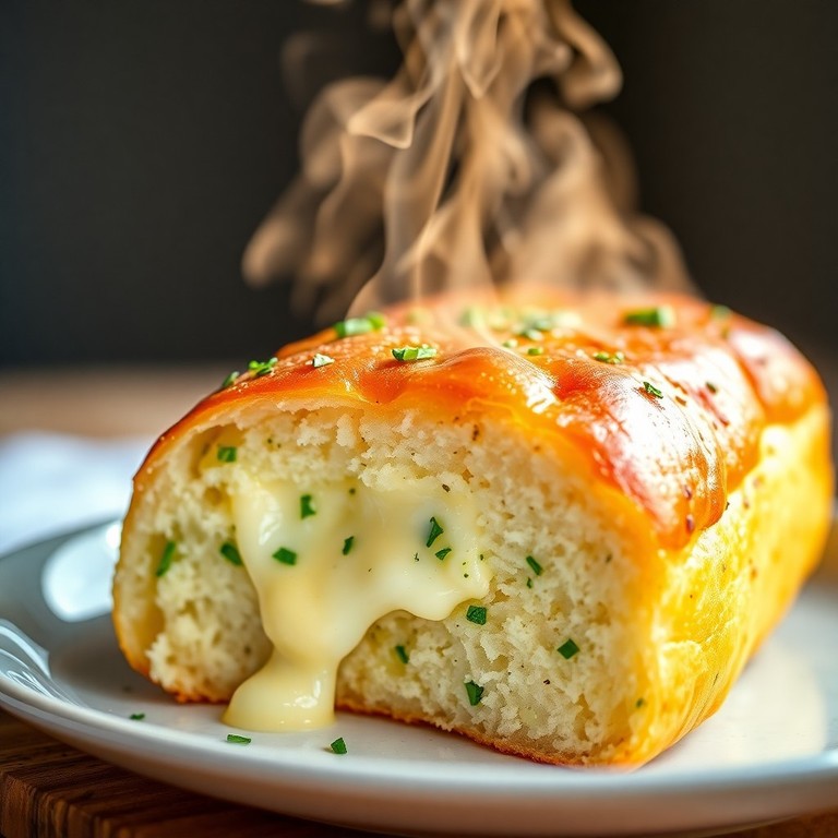 Pão de Leite Artesanal Recheado com Alho, Catupiry e Mussarela (Usando Fermento Químico)
