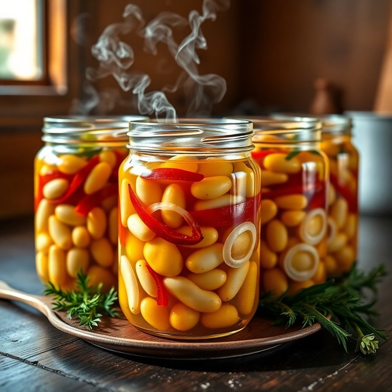 Indischer Gewürzbohnensalat zum Einkochen (Süß-Sauer-Würzig)