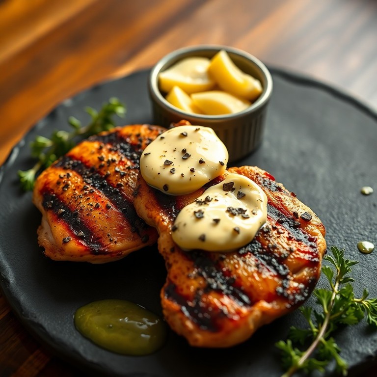 Zwarte Peper Boter met Kruidige Kipfilet