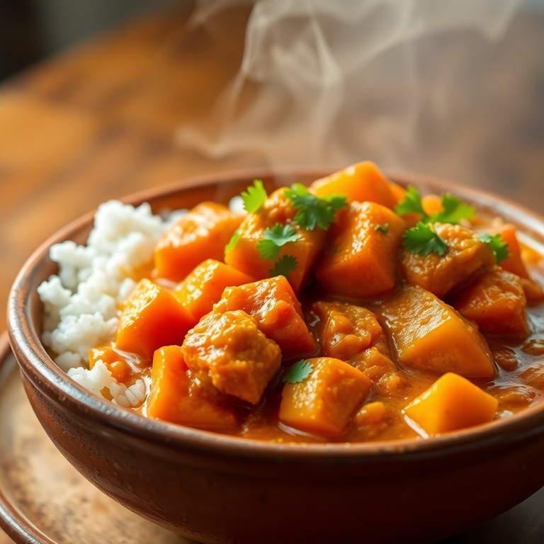 Pollo al Curry Rápido con Arroz y Papas