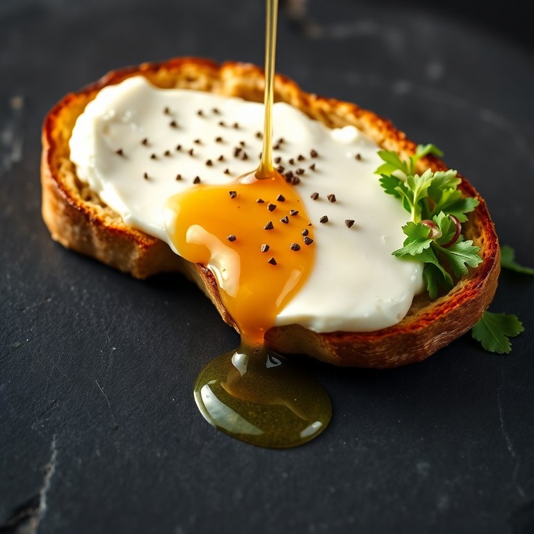 Tartine de Cabécou Chaud au Miel et Salade Verte