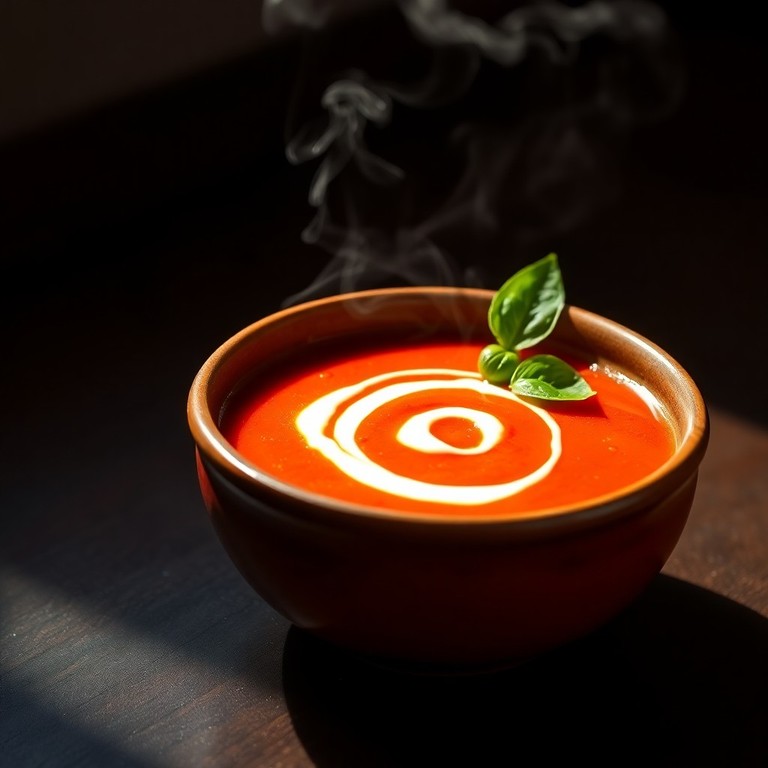 Scharfe Tomatensuppe mit Chilli und Ingwer