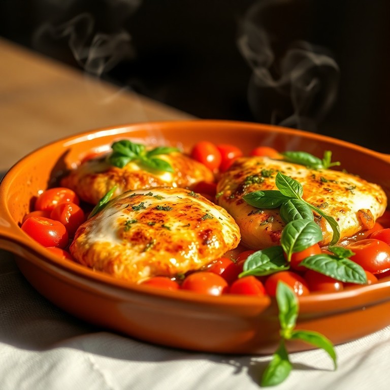 Pollo al Forno con Pomodoro e Mozzarella