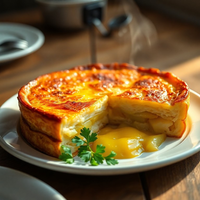 Tortilla Española Clásica con Patatas y Cebolla