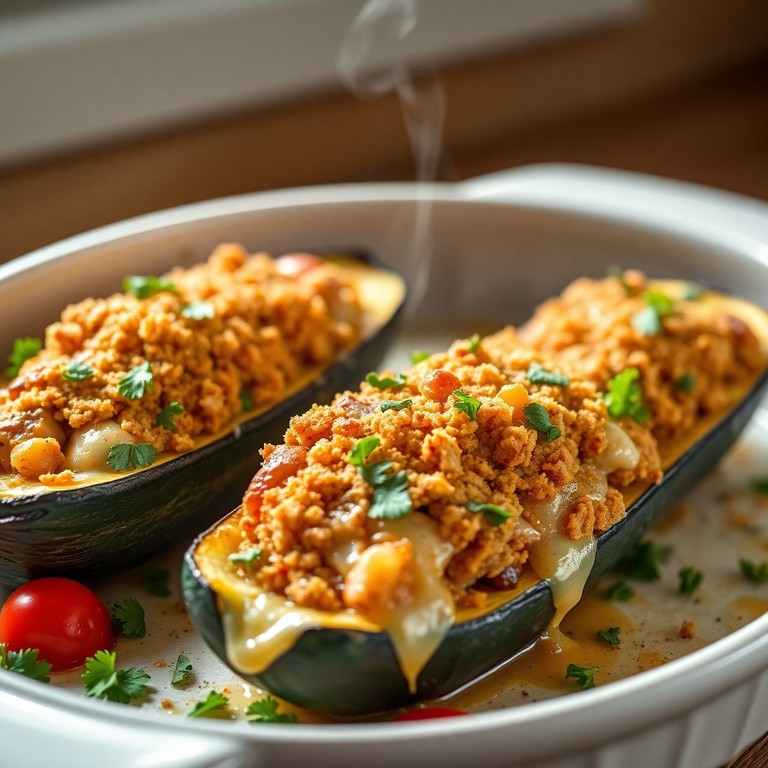 Zucchine Ripiene di Tonno e Scamorza al Forno