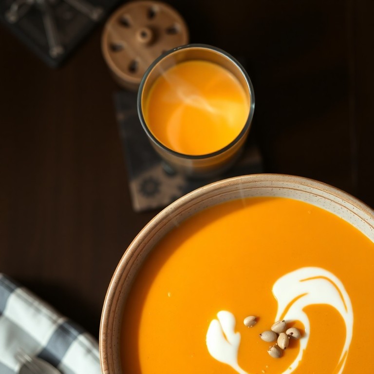 Sopa Cremosa de Calabaza, Nuez Moscada y Jengibre