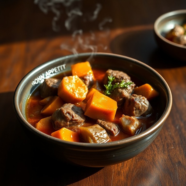 Ragoût de Veau Mijoté à la Courge Butternut et Topinambours