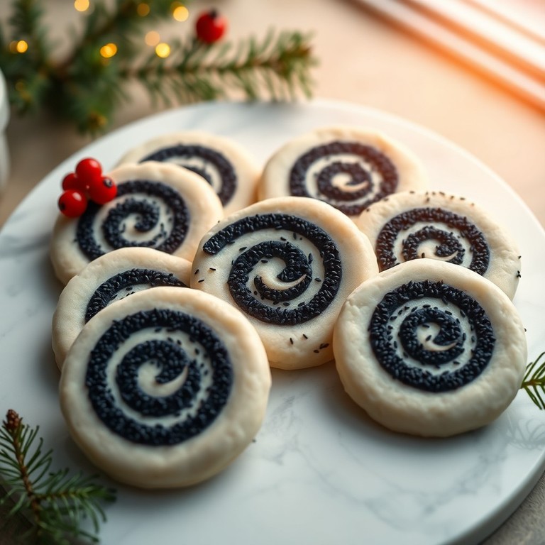 Sablés de Noël enroulés au sésame noir