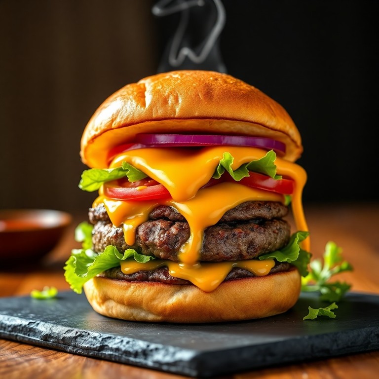 Klassischer Saftiger Rindfleisch-Burger