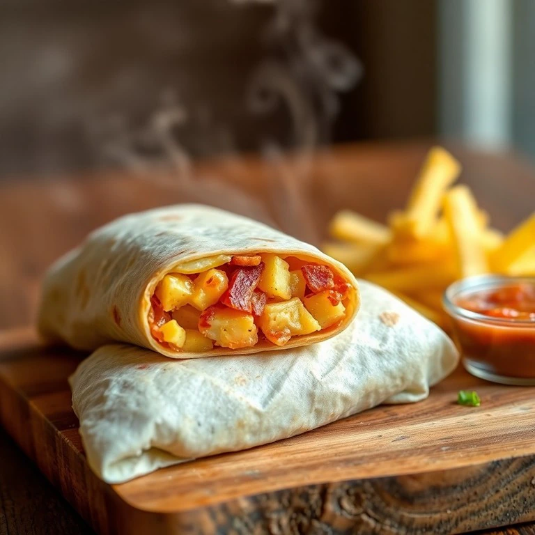 Hearty Potato, Bacon, and Egg Breakfast Burrito