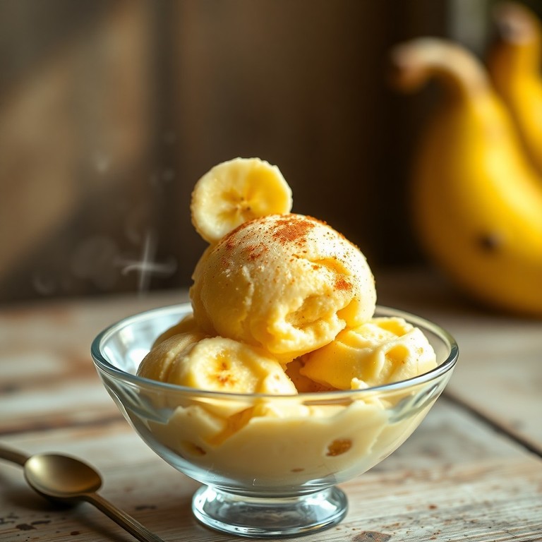 Sorvete Cremoso de Banana com Leite Condensado