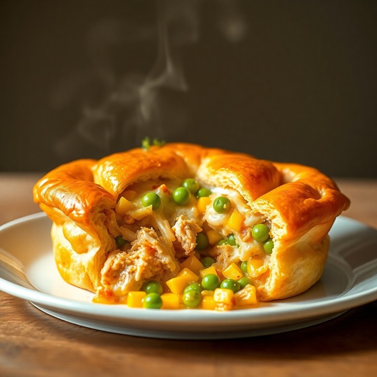 Puff Pastry Chicken and Cheese Pie with Salsa Cream