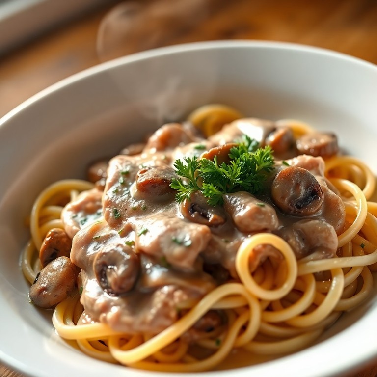 Émincé de Porc Crémeux aux Champignons