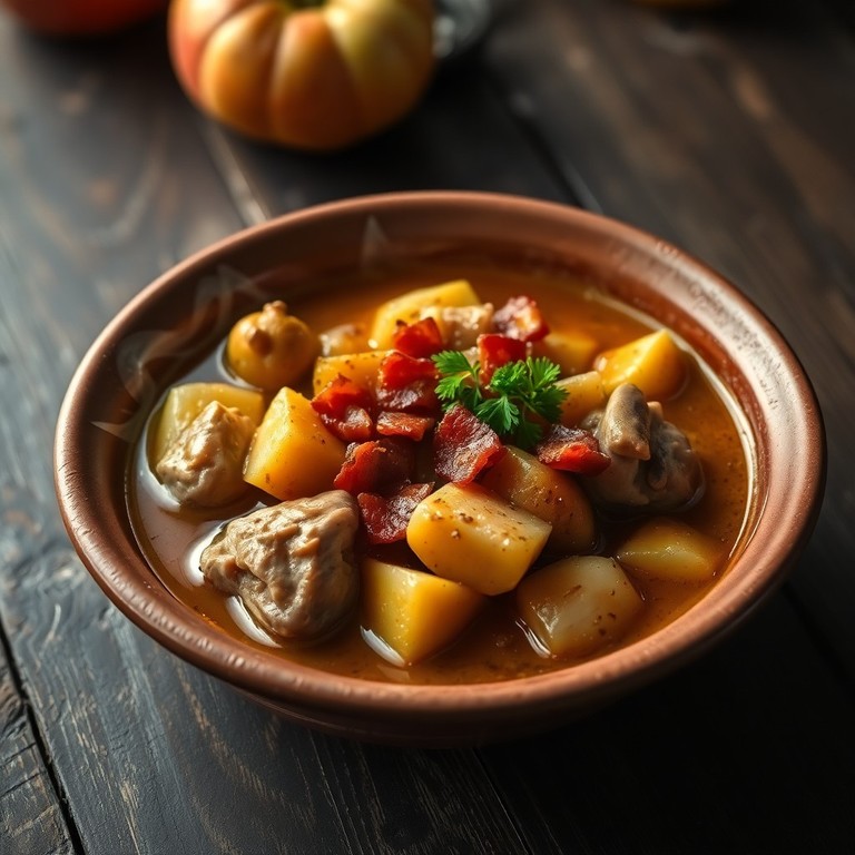 Hartverwarmende Kip en Appel Stoofpot met Spek en Champignons