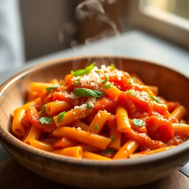 Cremige Kichererbsen-Tomaten-Pasta