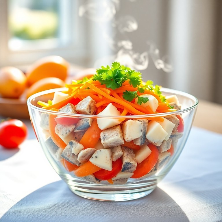 Salada Fria de Sardinha com Cenoura e Tomate