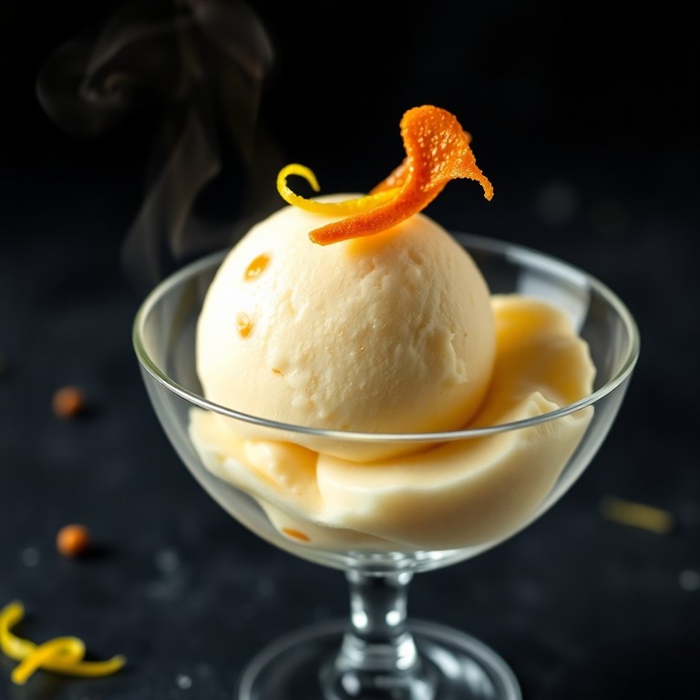 Gelato de Chocolate Branco com Gengibre e Limão Siciliano