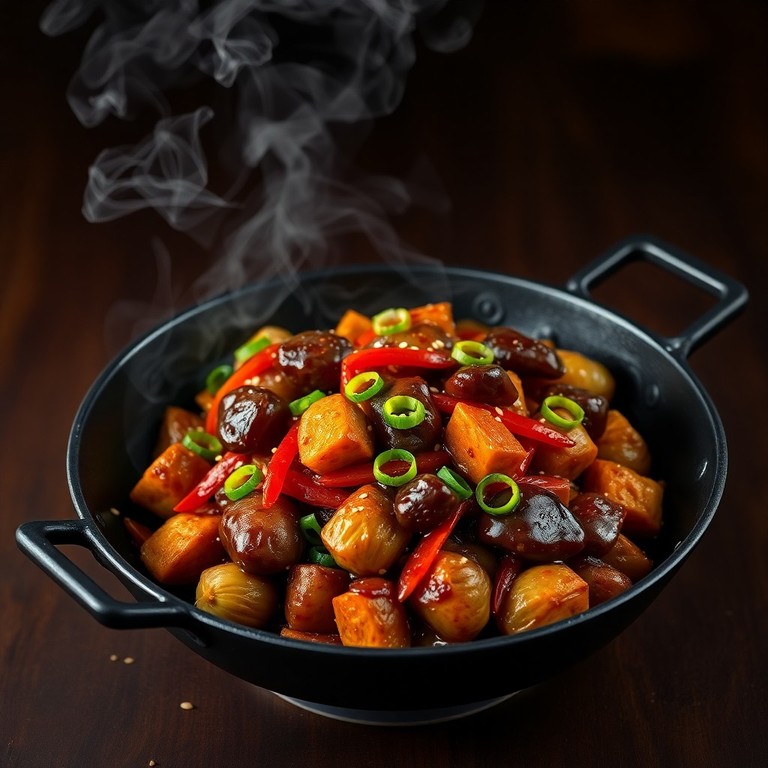 Asiatischer Shiitake-Kürbis-Wok mit Rosenkohl