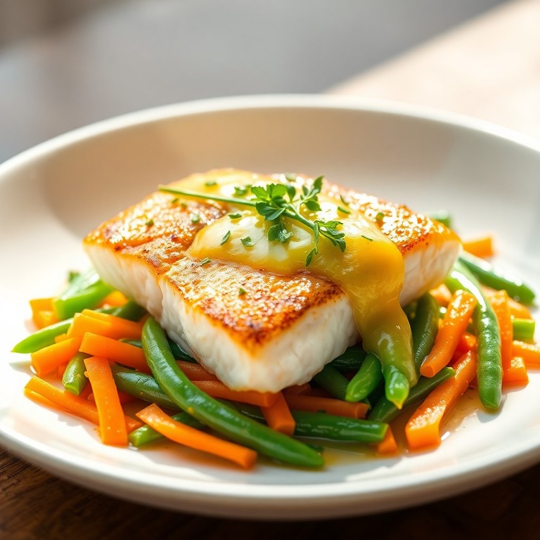 Colin Poêlé, Jus Citronné et Légumes Croquants