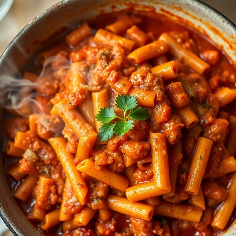 Smoky Tomato & Onion Pasta Bake with Caramelized Depth