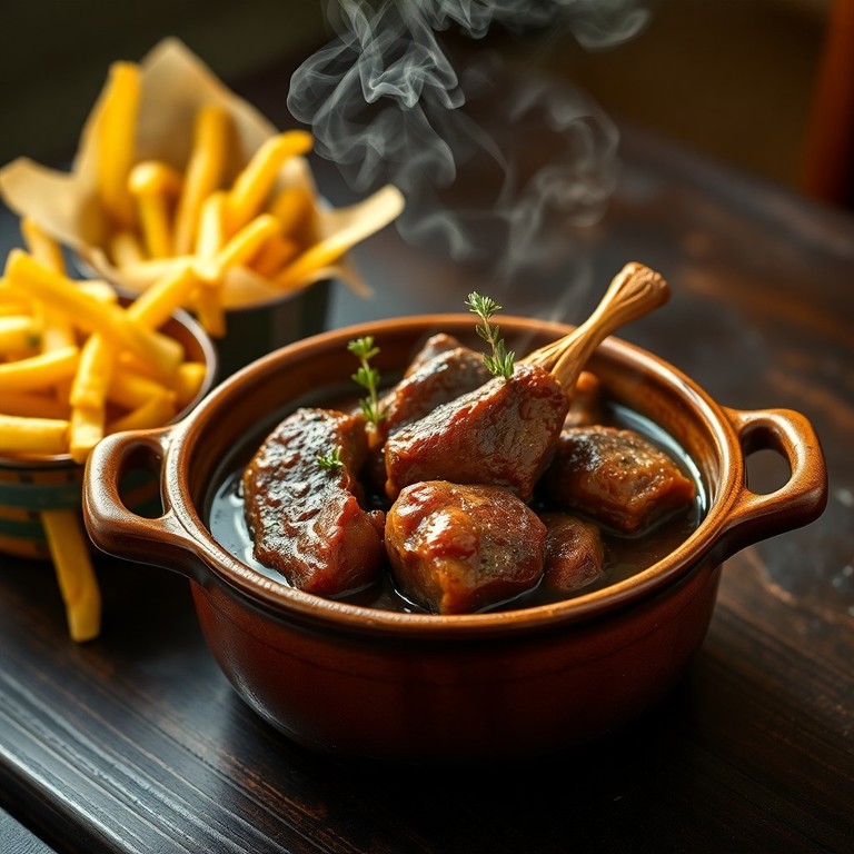 Grootmoeders Konijn in 't Zuur met Kruidige Peperkoek (Familieportie)