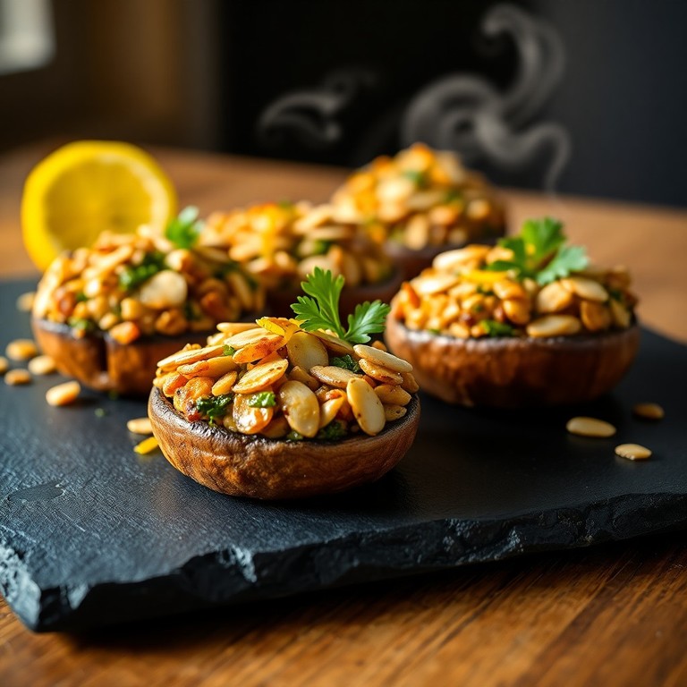 Gevulde Champignons met Kruiden en Amandelen