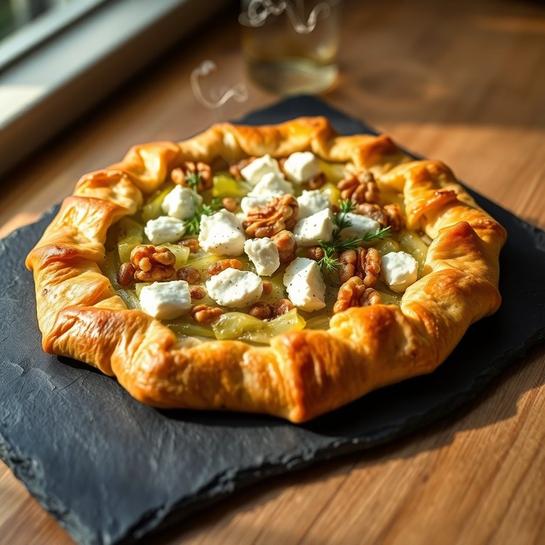 Tarte Rustique aux Poireaux, Chèvre et Noix