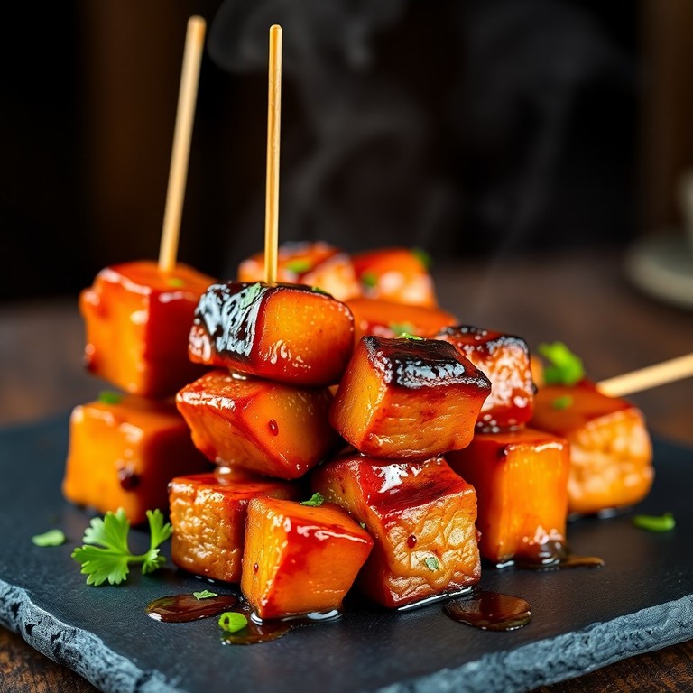 Brochettes de Porc Mariné à l'Érable et Moutarde, Grillées