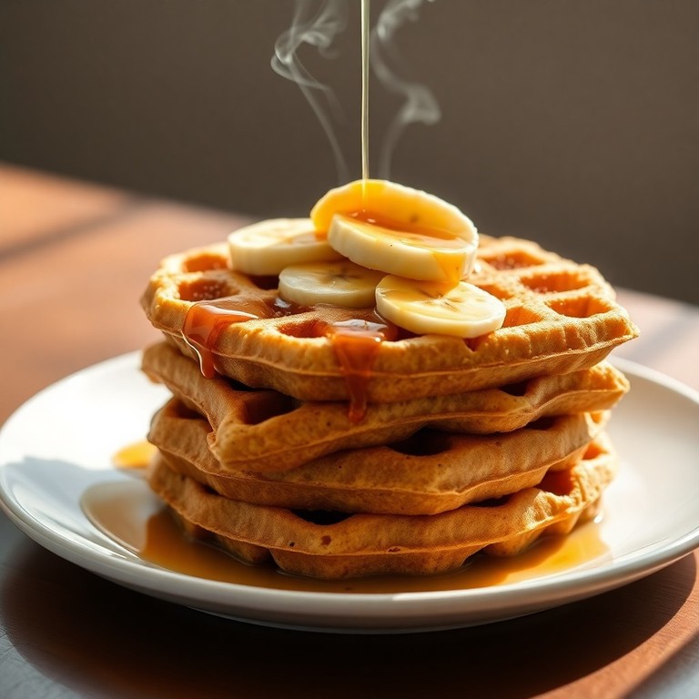 Maïs-Lijnzaad Wafels met Pindakaas en Banaan