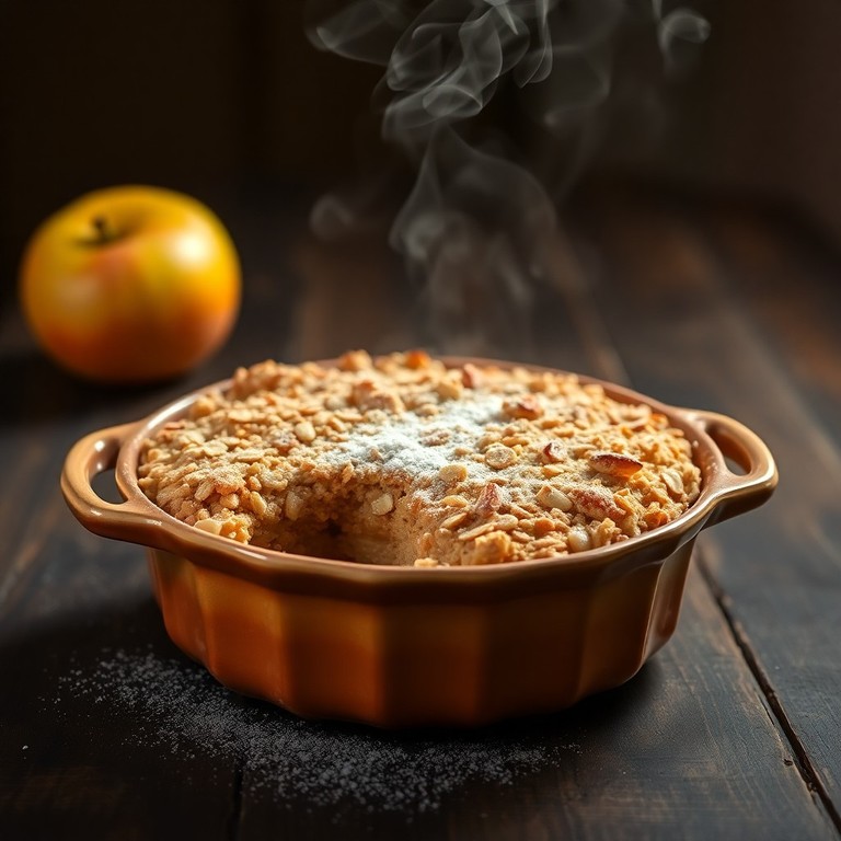 Rustikaler Veganer Apfel-Zimt-Crumble mit Haferflocken-Topping