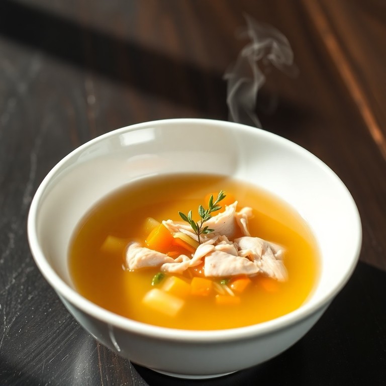 Consommé Clair de Volaille aux Légumes d'Automne