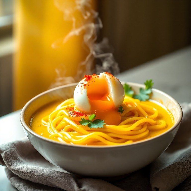 Masala Egg Drop Noodle Soup