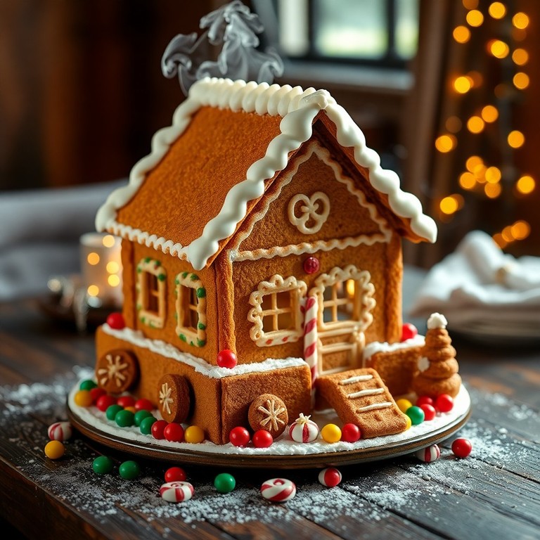 Casa de Jengibre Tradicional Navideña