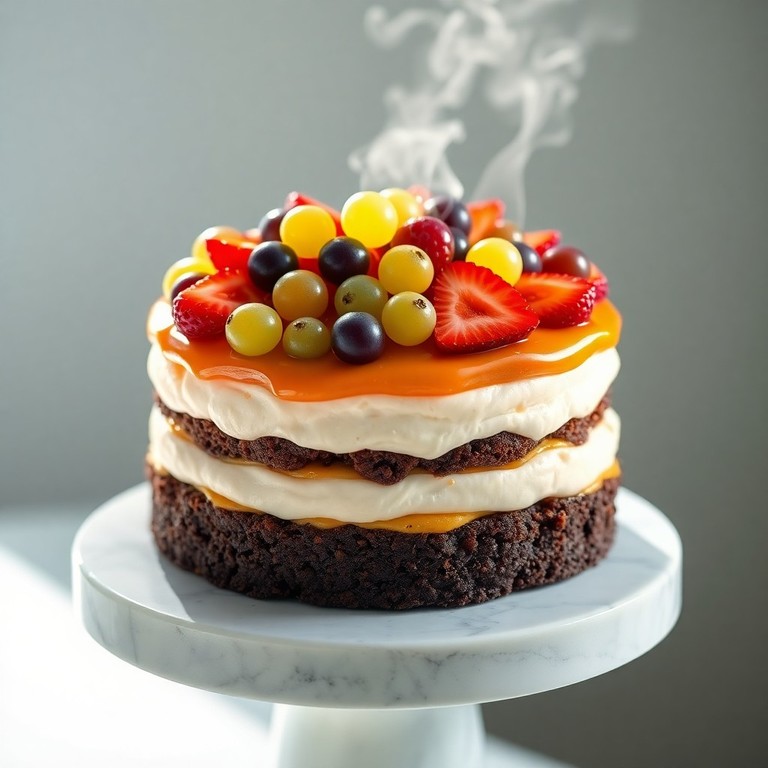 Torta Gelada de Uva e Doce de Leite com Crocante de Biz