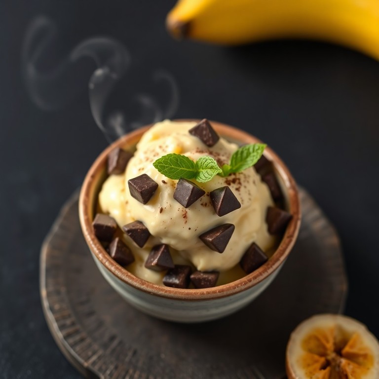 Frozen Banana 'Nice Cream' with Dark Chocolate Chunks
