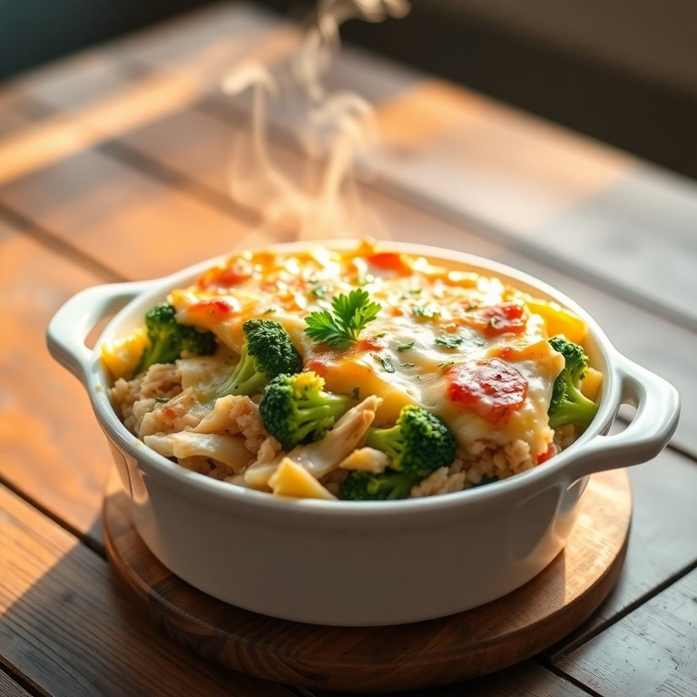 Gratinado Saludable de Pollo, Brócoli y Quinoa con Queso Ligero