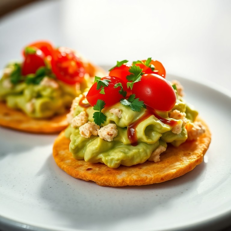 Tostadas Cremosas de Atún y Aguacate sin Cebolla ni Chile